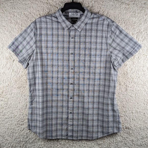 Apt.9* Men's Short Sleeve Button Down Curved Hem Chest Pocket Shirt~ Size XL - Picture 5 of 11